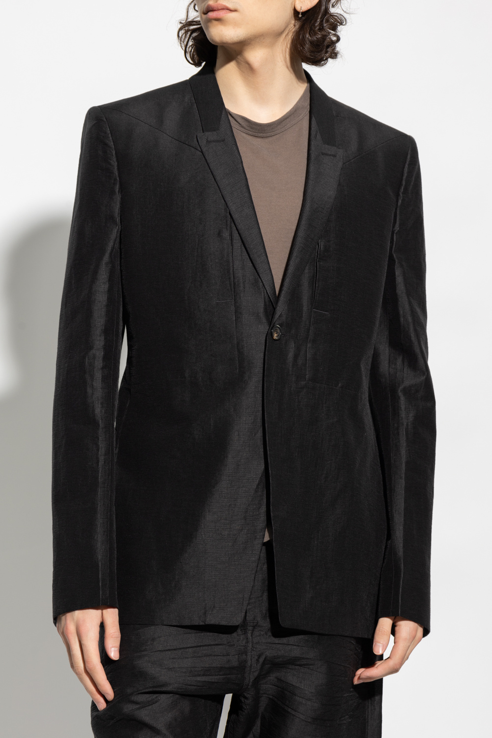 Black Linen blazer Rick Owens - adidas Giant Logo Korte Black Linen blazer Rick Owens - adidas Giant Logo Korte